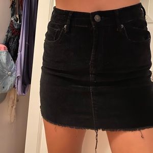 Black velvet brandy skirt